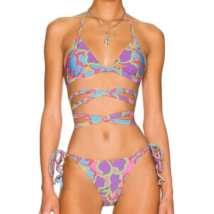 Beach Riot x Revolve Winnie Bikini Top in Multi Sz M